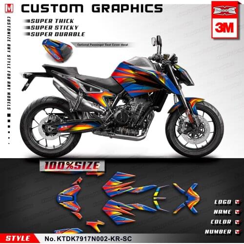 KUNGFU GRAPHICS Racing Bike Custom Stickers Graphic Kit Wrap Adhesive for 790 2017 2018 2019 2020 Style no. KTDK7917N002-KR-SC