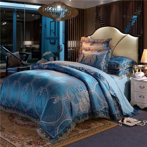 Tencel satin lace Bedding set New Style Bedding Silk Frozen Quilt Cover Bed Sheet 4PCS Set Bed Pillowcase King Queen twin Size