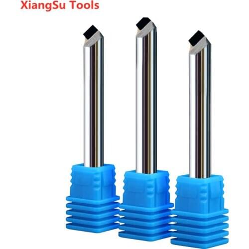 D3-D4-D6-D8-D10-D12mm PCD Chamfering End Mill CNC Router Cutter Machine Tools With 60°/90°/120° Point Angle For Steel PVC,Wood