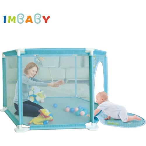 IMBABY Playpen For Children Safety Barriers Baby Tent For Kids Balls Pool With 20Pcs Free Ocean Balls For 0-36 Months