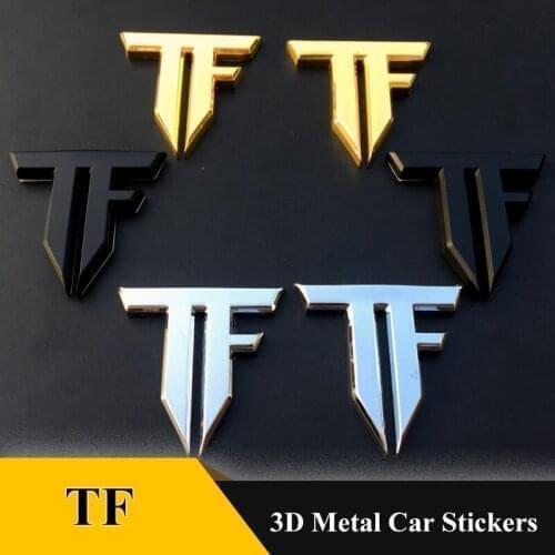 1pcs Metal TF emblem Badge Car decal chrome stickers car styling for Transformers sport racing motorcycle Decorative sticker