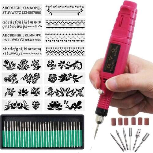 Miniature Engraving Pen Mini Diy Vibro Engraving Tool Kit for Metal Glass Ceramic Plastic Wood Jewelry ,Us Plug