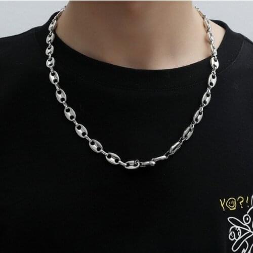 Mens Chain Necklace Coffee Beans Necklaces and Bracelets Mens Hip Hop Punk Jewelry