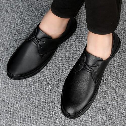 Mens casual leather shoes hot sale daily outdoor driving mens shoes comfortable and breathable non-slip mens leather shoes