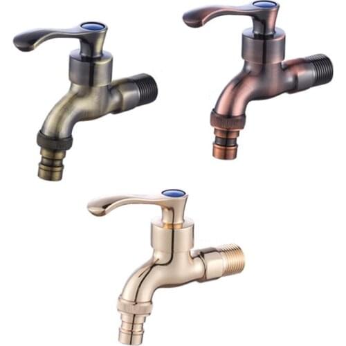 Antique Carved Wall Mount Zinc Alloy Antique Bronze Bibcock Water Saving Decorative Outdoor Garden Mop Taps Torneira Parede