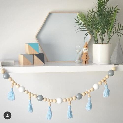 Nordic 1.5M Kids Room Beads Garland Handmade Hanging Decor Nordic For Children Girl Room Decor Beads Hanging Wall Tent Decor