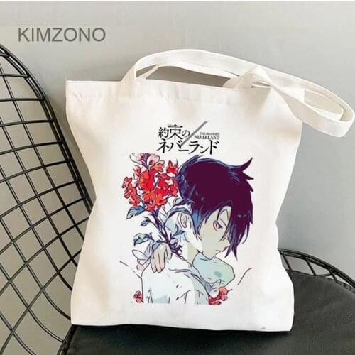 The Promise Neverland shopping bag shopper bolso cotton shopping jute bag bag bolsas ecologicas foldable grab