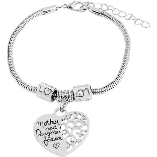 Heart Mother And Daughter Bracelet Family Mothers Gifts Women Love Female Women Jewelry Gifts Mom Adjustable