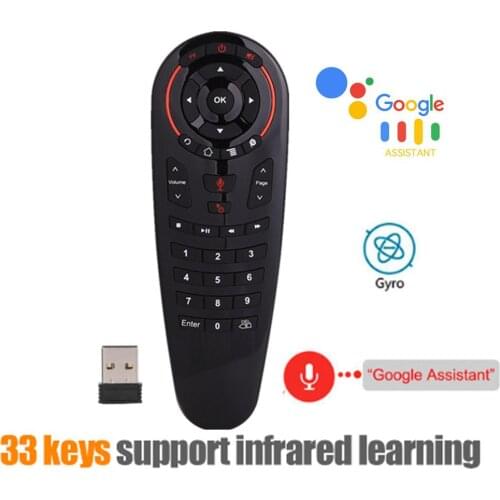 G30 Remote Control 2.4G Wireless Voice Air Mouse 33 Keys IR Learning Gyro Sensing Smart Remote for Game Android TV Box