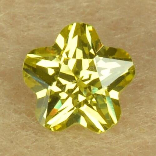 Sale AAAAA 3*3~10*10mm Olive Yellow Color Flower Shape Cut Cubic Zirconia Synthetic Gems Loose CZ Stone For DIY Jewelry