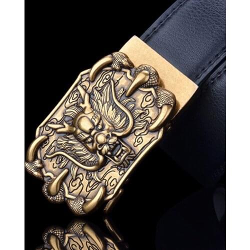 Mens Belt Automatic Ratchet Buckle with Cow Genuine Men luxury brand male strap 100-130cm length Leather Belts luxury fashion