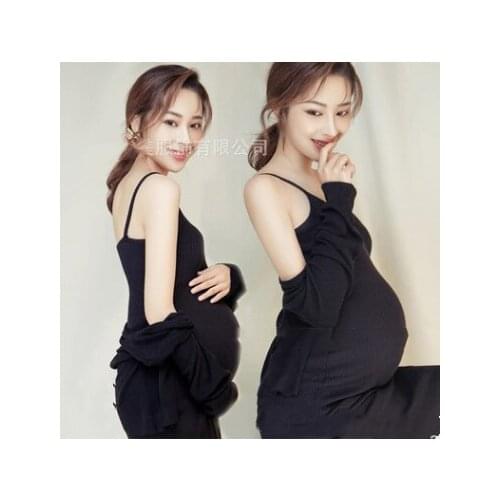 2021 Bohemia sexy long-sleeved pregnancy maternal care age season in the summer of solid mini dress clothes