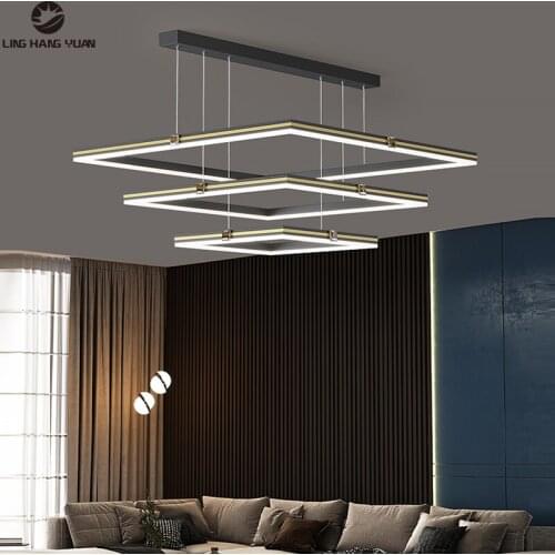 110v 220v Modern Led Pendant Light Square Creative Chandelier Pendant Lamp for Dining room Kitchen Living room Lighting Fixtures