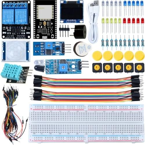 Starter Kit for ESP32 ESP-32S WIFI I OT Development Board ,HC-SR501 PIR Sensor,Photosensitive resistor,IR Module for Ardniuo