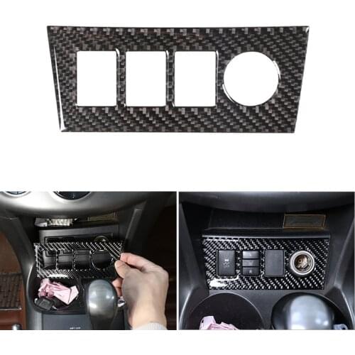 Car-styling Soft Carbon Fiber Cigarette Lighter Panel Switch Button Frame Cover Trim For Toyota Rav4 RAV 4 2006 - 2010 2011 2012