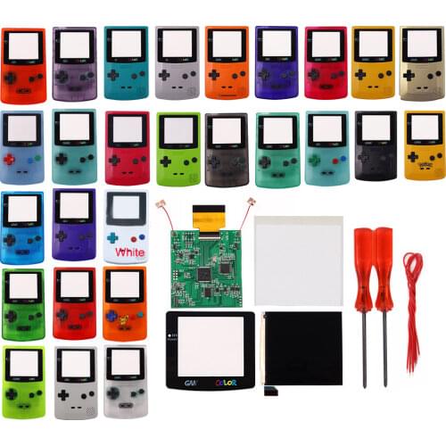 Super OSD RETRO PIXEL IPS Larger LCD SCREEN KIT Backlight Brightness Touch sensor For GameBoy Color For GBC Q5 IPS LCD Kit