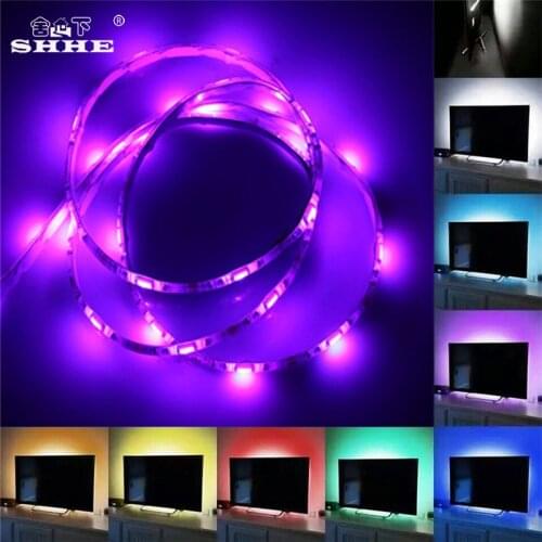 LED Strip Lights Kit 2M 5V 5050 RGB USB TV Background Light For Home Party Outdoor Indoor Decoration
