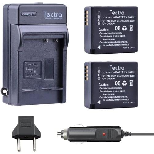 Tectra (2PACK)DMW-BLG10/DMW-BLE9 BATTERY + Digital Charger for Panasonic DMC-GF6 GX7 GX80 GX85 GX7 Mark II,DMC-LX100 D-Lux