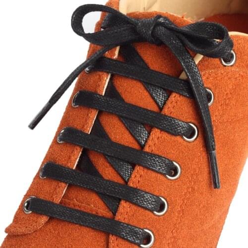 Waxed Flat Shoelaces Leather Waterproof Casual Shoe laces Unisex Boots Shoelace Length 60/80/100/120/140/160/180CM Laces1 Pair