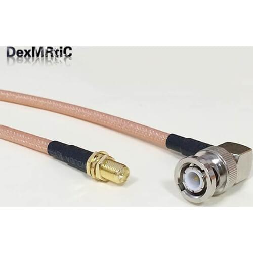 High-quality low-attenuation RP-SMA Female Jack Switch BNC Right Angle Male Plug pigtail cable RG142 50CM 20" Adapter
