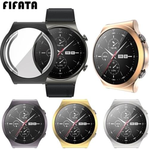 FIFATA TPU Plating Silicone Protective Shell For Huawei Watch GT 2 Pro Smart Watch Case Cover Accessories For Huawei GT2 Pro