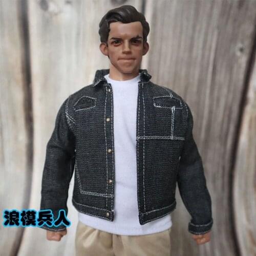 1/6 Male Denim Jacket Model Short Tops Clothes Fit 12'' Action Figure Dolls In Stock