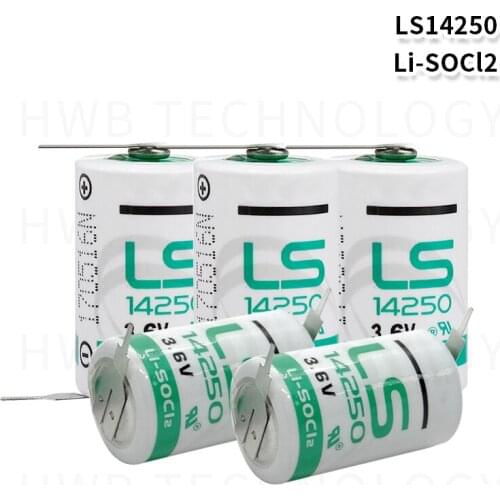 20pcs/lot Original New FOR SAFT LS 14250 LS14250 1/2 AA 1/2AA 3.6V 1250mAh PLC Lithium Battery With Pins wholesale Free Shipping