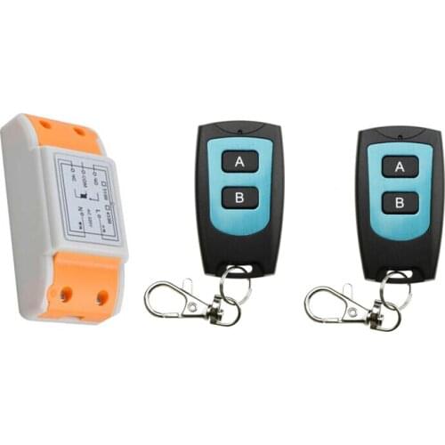 2016 new 220 v 1 ch cool remote control switch 1 receiver + 2 transmitter 2 key Metal case