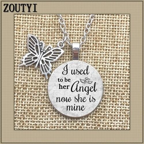 2018/Memorial charm pendant, in memory, I used to be her angel. Now she is mine, lost her mother, lost her grandmother