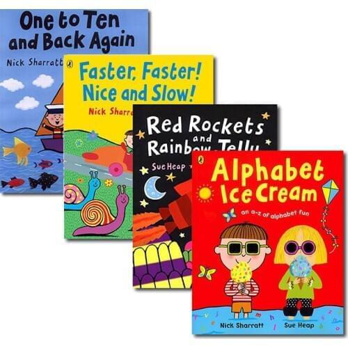 4 Books/Set Alphabet Ice Cream and Other Rhymes Book Chinese English Book Children kids book