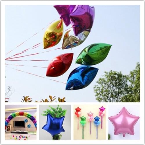5Pcs 10inch Helium Balloon Star Aluminum Foil Balloons Inflatable Birthday Baloon Wedding Party Decoration Ball 5Z