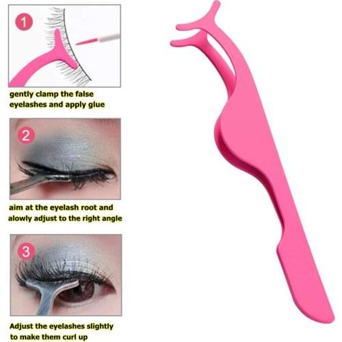 5Pc False Eyelash Applicator Tool Magnetic Eyelashes Extension Tweezers Magnet Fish Tail Clip for Lashes Application and Remover