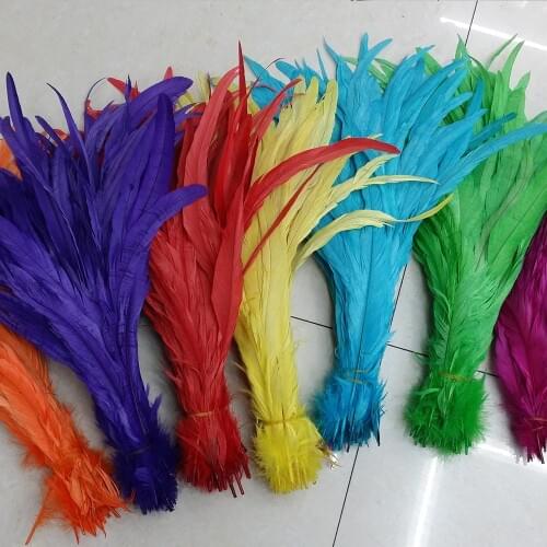50Pcs High Quality Natural Rooster Feather Dyed For DIY Wedding Party Headwear Accessories Carnival Decor 12-14 inches/30-35CM