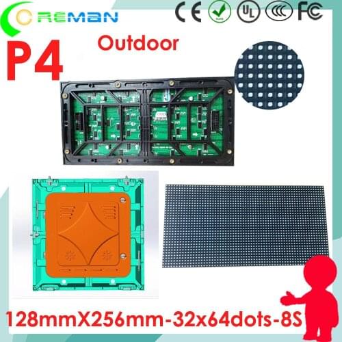 Free shipping low shipping post cost p4 p5 p6 outdoor led module , ph4 full color led module 256mm x 128mm 64x32 64x16 32x32