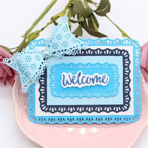 Large Crown Rectangle Nesting Metal Cutting Dies Stencils for DIY Scrapbooking Decorative Embossing Paper Card Making Craft