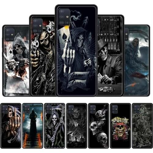 Soft Phone Case For Samsung Galaxy A51 A71 A21s A31 A41 M31 A11 A12 M51 A32 5G M30s A91 A42 Cover Funda Grim Reaper Skull Coque