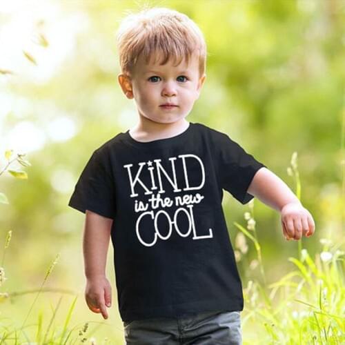 Kind In The New Cool Kids Tshirt Funny Toddler Boy Girl Short Sleeve T-shirt Tops Casual Children O-neck Tees Clothes Outfit