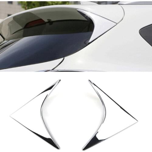 For Mazda Cx-5 Cx5 2012 2013 2014 2015 2016 Chrome Rear Window Spoiler Side Wing Triple-cornered Cover Trim Molding Garnish Deco
