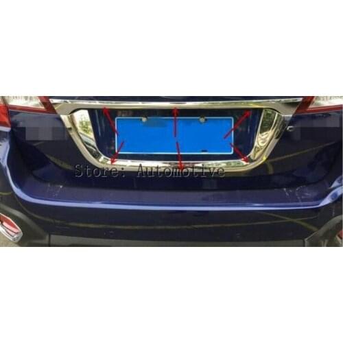 For Subaru Outback 2015 2016 2017 2018 Chrome back Rear LICENSE around frame cover trim 2pcs