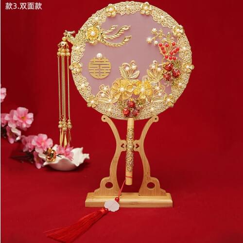 Bride Marriage Hi Fan Chinese Wedding Handmade Show Double Side Fan