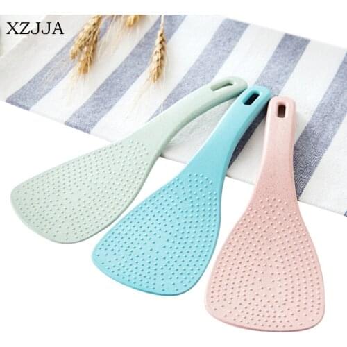 XZJJA Eco-protection Wheat Straw Rice Scoop Non-Stick Meal Tablespoon Ladle Kitchen Utensil Big Rice Paddle Cooker Shovel Spoons