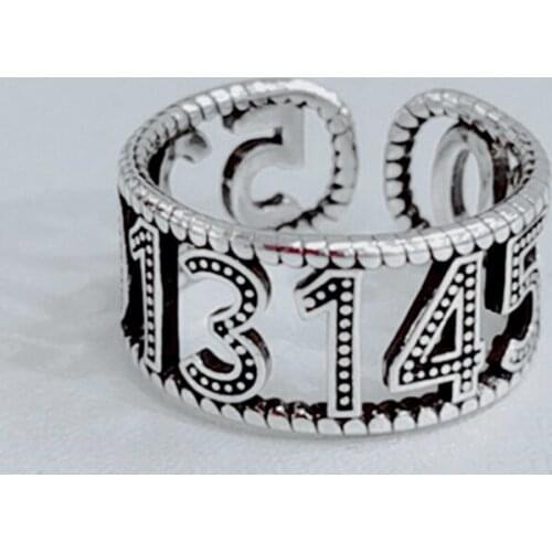 Free Shiping Real Gothic Party Rings For Women Arabic Numbers Letters Punk Vintage Best Gift Jewelry