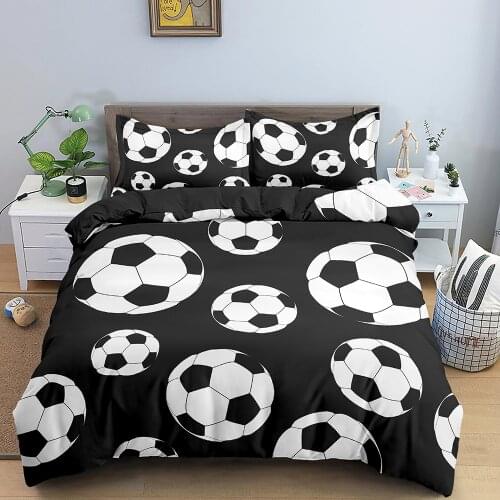 3D Digital Football Bedding Set Soccer Duvet Cover with Pillowcase Shame Twin Full Kids Comforter Cover Queen King Size Gifts