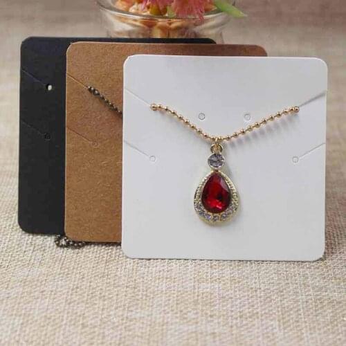 Fine quality Diy white lamination paper necklace & pendant charm display card 7*7cm cute square jewelry card 100pcs perlot