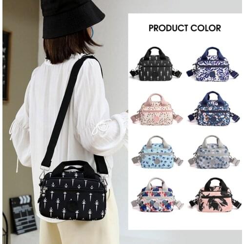 Colorful Printed Nylon Fabric Bag Womens Mini Small Cloth Shoulder Crossbody Bags for Women Teenager Girls Cross Body Purse