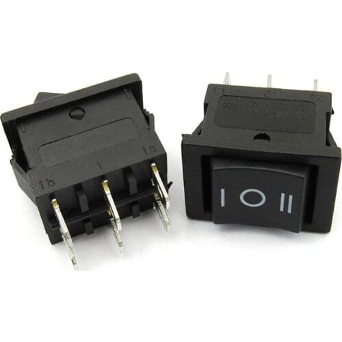 20PCS/Lot DPDT Rocker Boat Switch 6Pin/6P 3-Position ON-OFF-ON 6A/250V