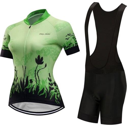 Summer Lycra Bicycle Clothing Women BIB Gel Shorts 2021 Cycling Jersey Set Female Road Bike Clothes MTB Dress Uniform Suit Kit