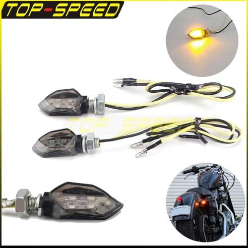 12V 8mm Dirt Bike Street Bike 2Pcs 5 SMD LED Mini Turn Signal Lights Indicator Motorcycle For Honda Suzuki Kawasaki Yamaha