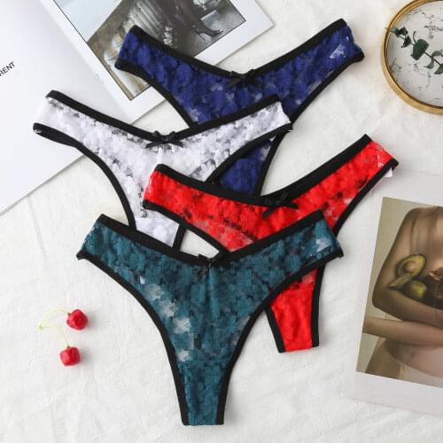 Fashion Panties G-String Women Thong Womens Pantys Underwear Solid Color Intimate Lingerie Underpants Female Sexy 3PCS/Set