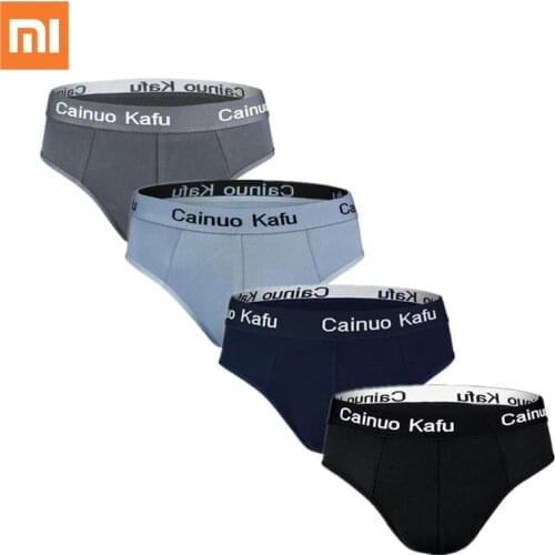 4pcs/lot Xiaomi Mijia Mens Panties Briefs Underwear Male Solid Underpants Breathable Brief Slip Sexy Bamboo Fiber Bikini Hombre